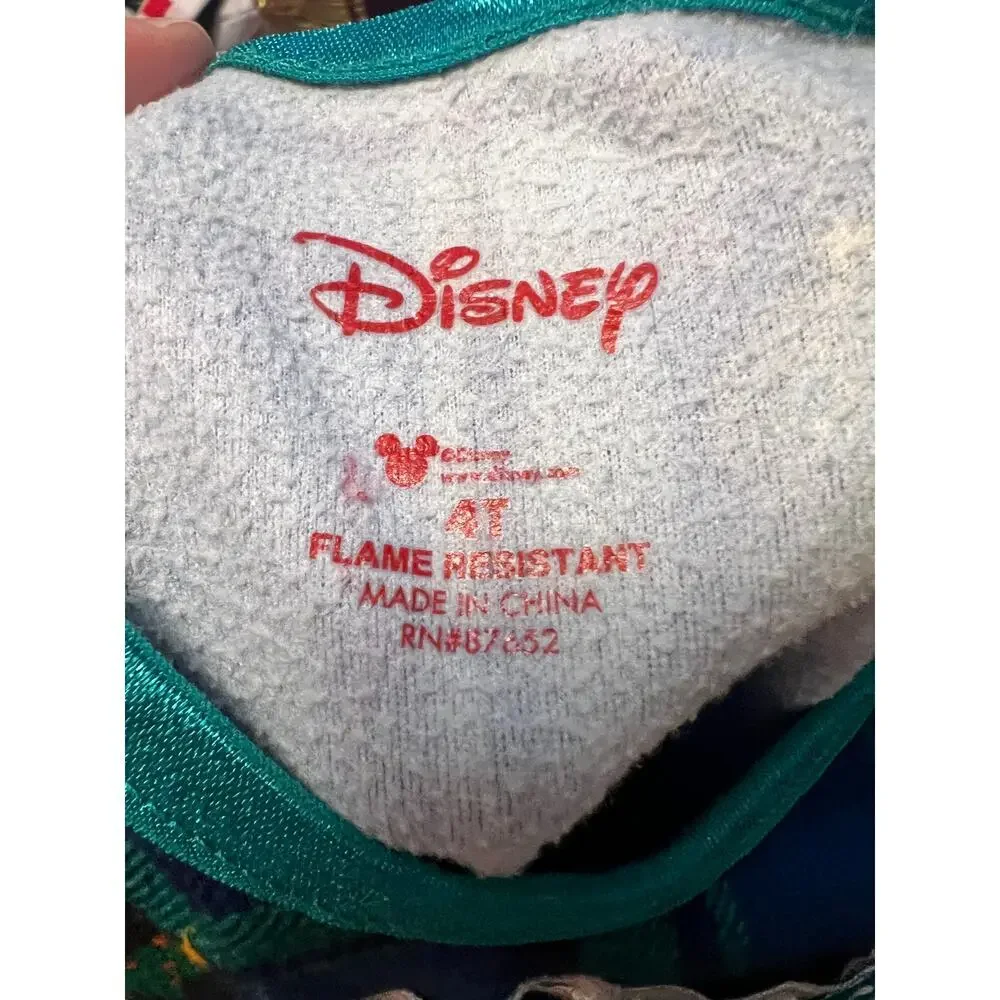 Disney Mickey Minnie Green Plaid Nightgown Size 4T Merry Christmas - Picture 3 of 4